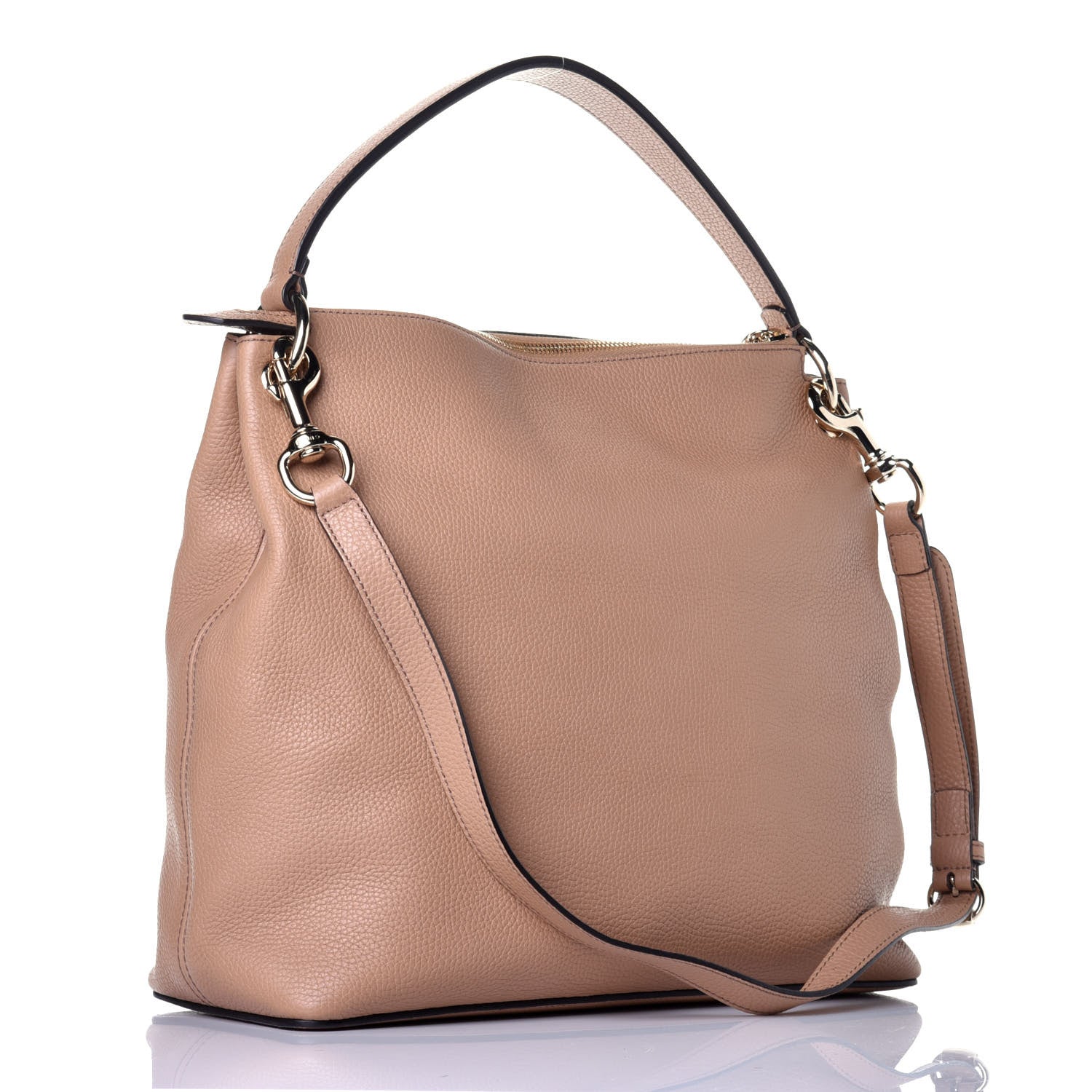 Gucci Pebbled Calfskin Large Soho Hobo Camelia 3 of 9