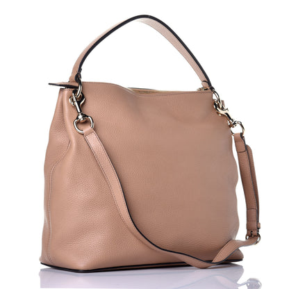Gucci Pebbled Calfskin Large Soho Hobo Camelia 3 of 9