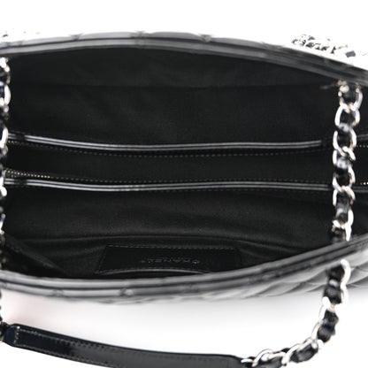 Chanel Patent Quilted Medium Just Mademoiselle Bowling Bag Black 5 of 12
