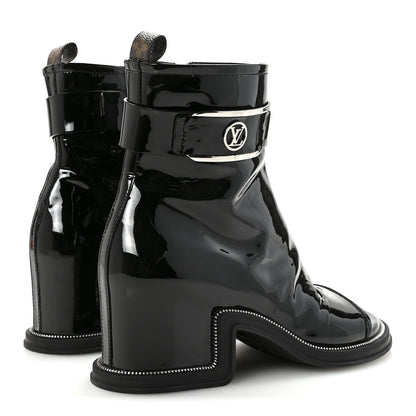 Louis Vuitton Patent Calfskin Moonlight Boots 39 Black 5 of 9