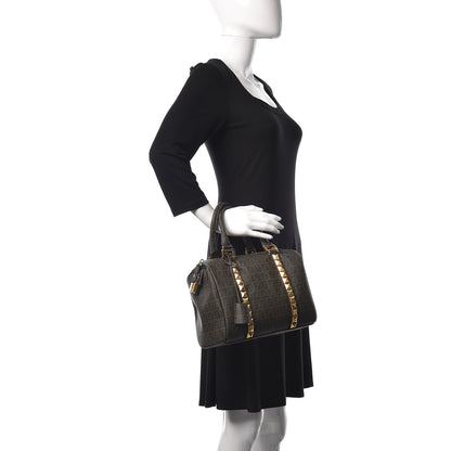 Fendi Zucchino Spalmati Studded Small Forever Boston Verde 2 of 10