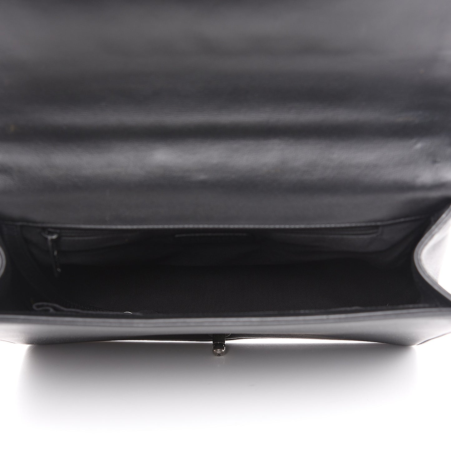 Calfskin Quilted Large Boy Flap Black