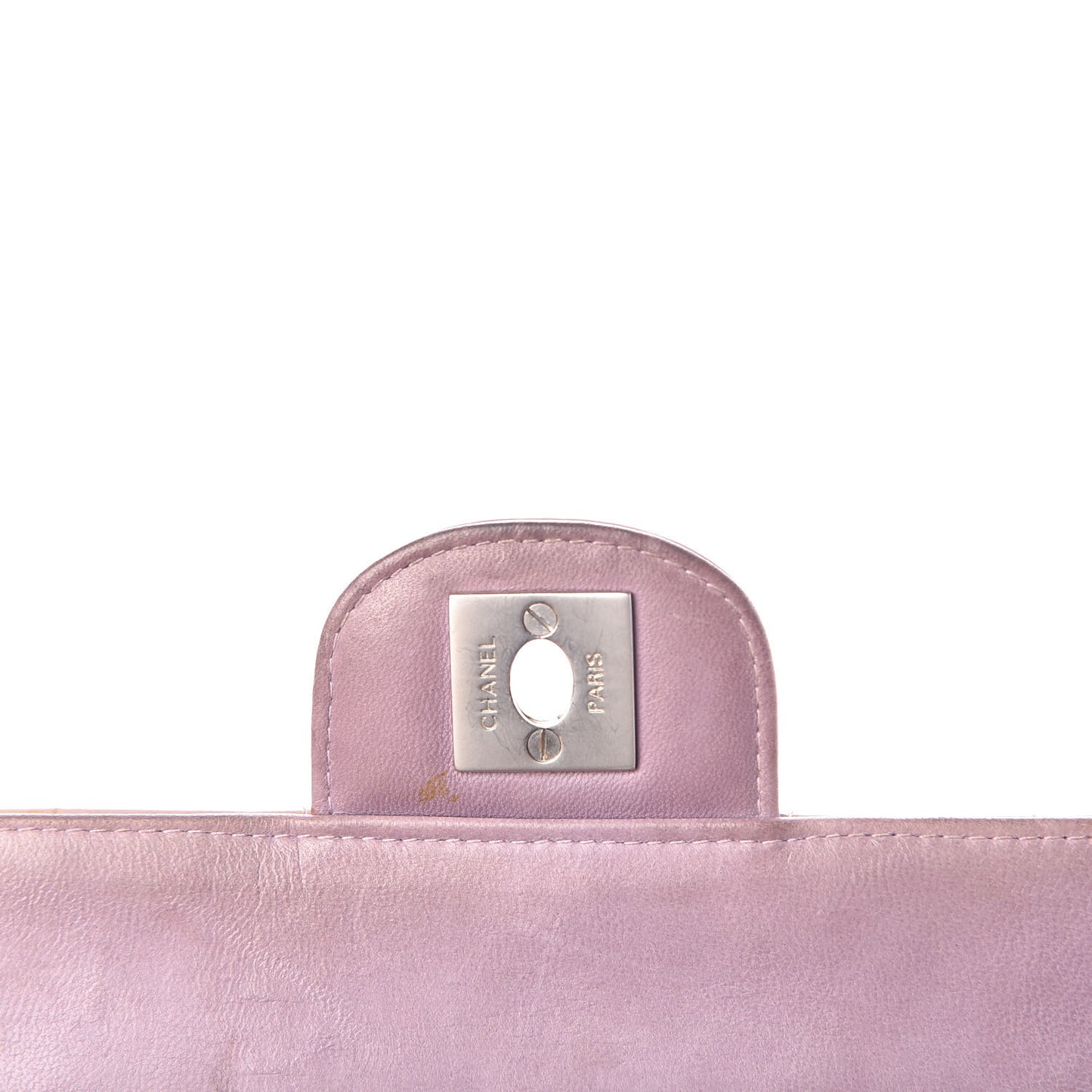 Patent Quilted East West Chocolate Bar Flap Light Purple