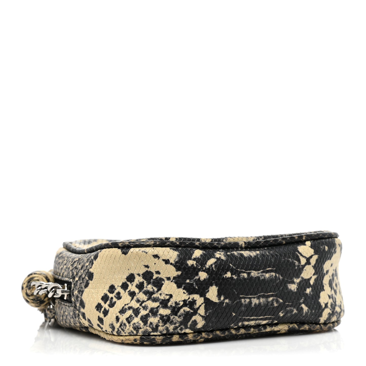 Python Embossed Calfskin Monogram Blogger Bag Black Beige