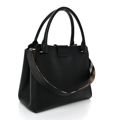 Burberry Soft Grain Calfskin Medium Buckle Tote Black 3 of 12