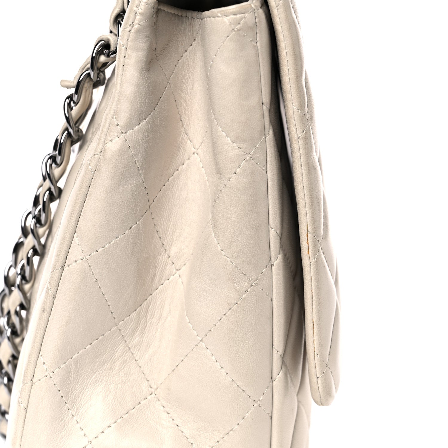 Chanel Lambskin Quilted Maxi Single Flap Beige 30 of 32