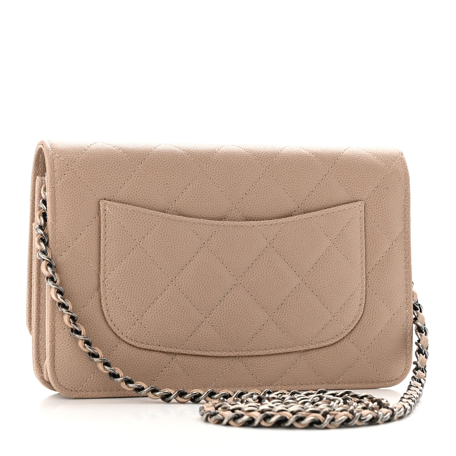 Chanel Caviar Quilted Wallet On Chain WOC Beige 2 of 13