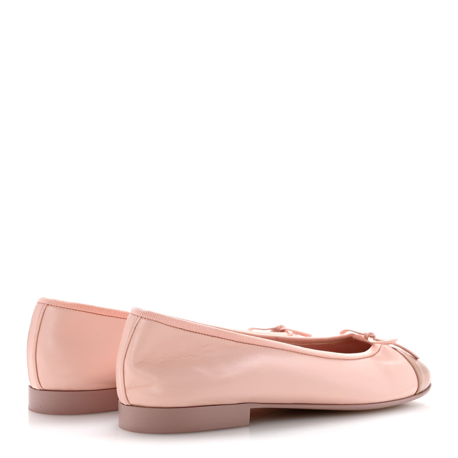 Chanel Lambskin Cap Toe CC Ballerina Flats 39 Light Pink Dark Pink 5 of 10