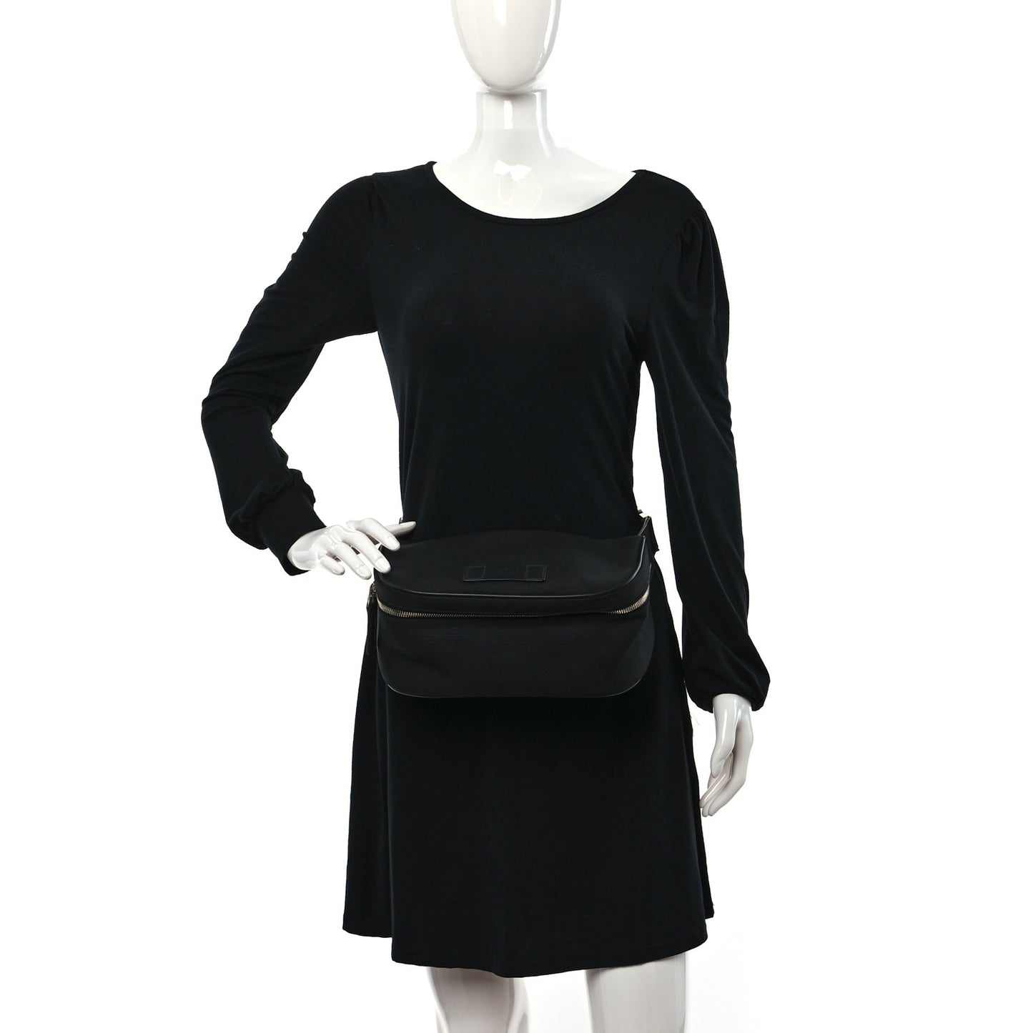 Techno Canvas Web Large Belt Bag Black