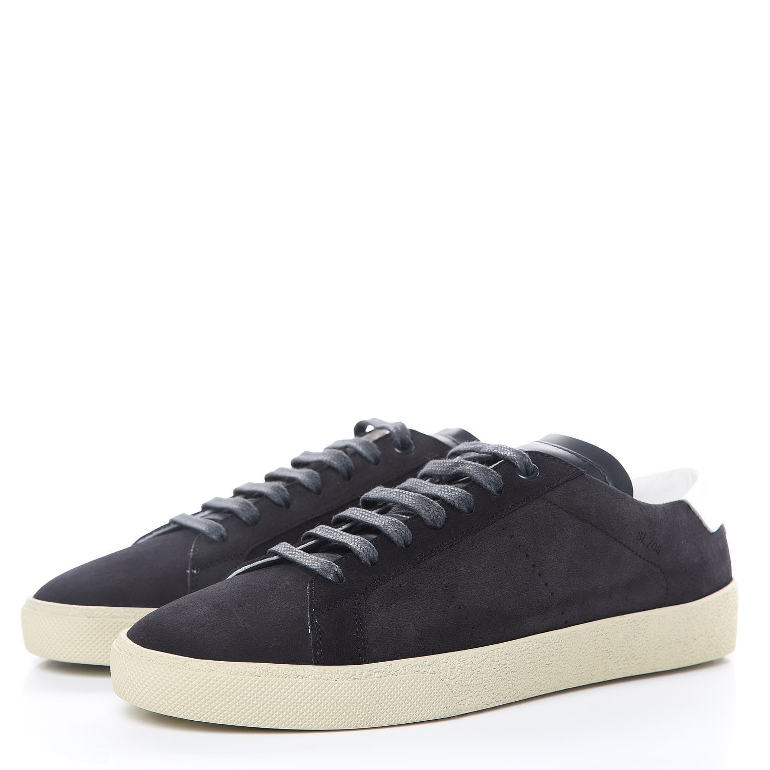 Saint Laurent Suede Mens Soho Court Classic Sneakers 40 Black Anthracite 3 of 9