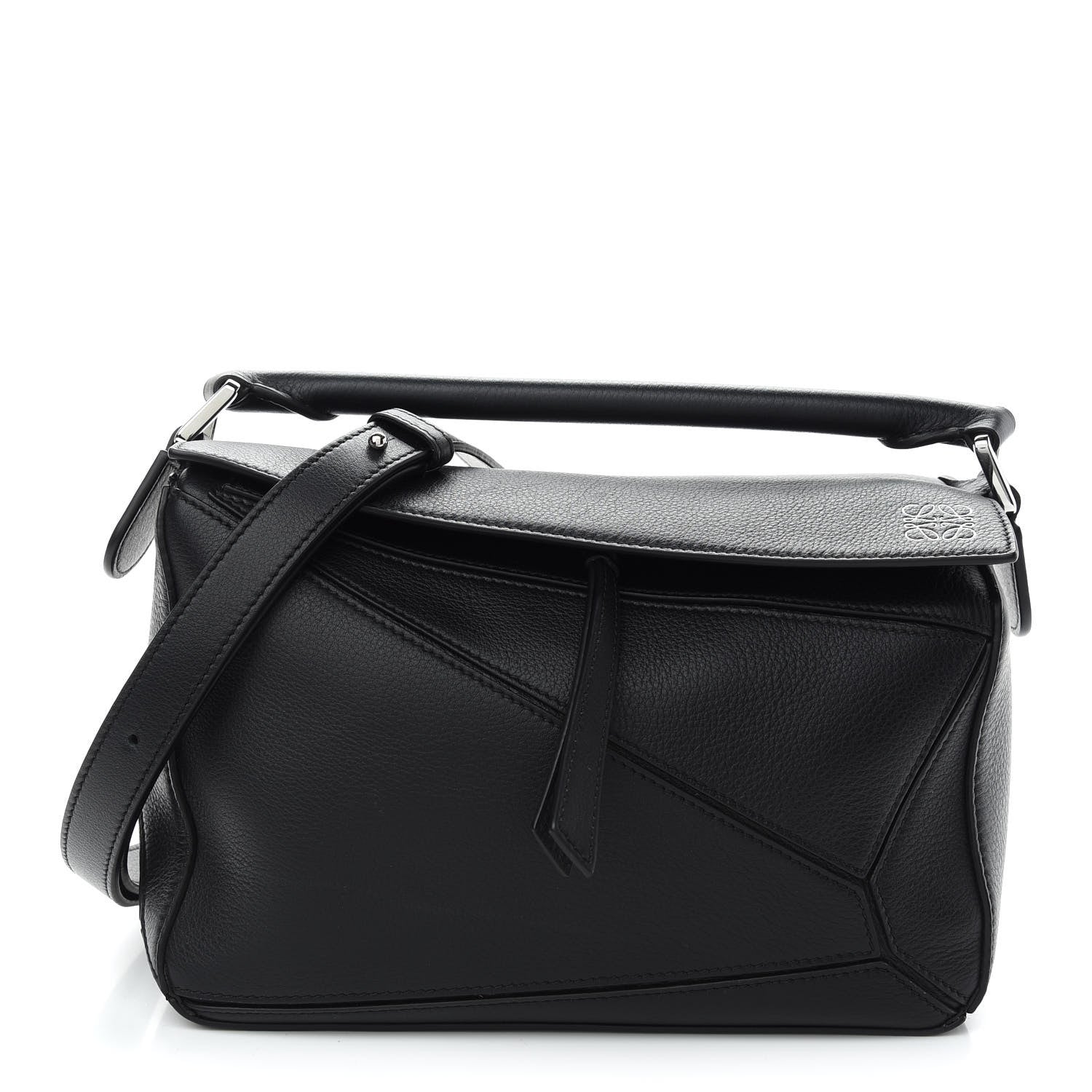 Loewe Grained Calfskin Small Puzzle Bag Black 1 of 9