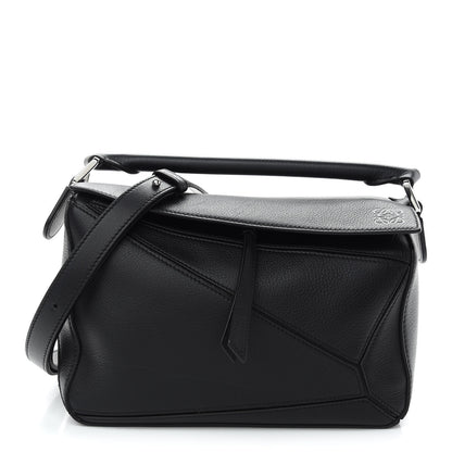 Loewe Grained Calfskin Small Puzzle Bag Black 1 of 9