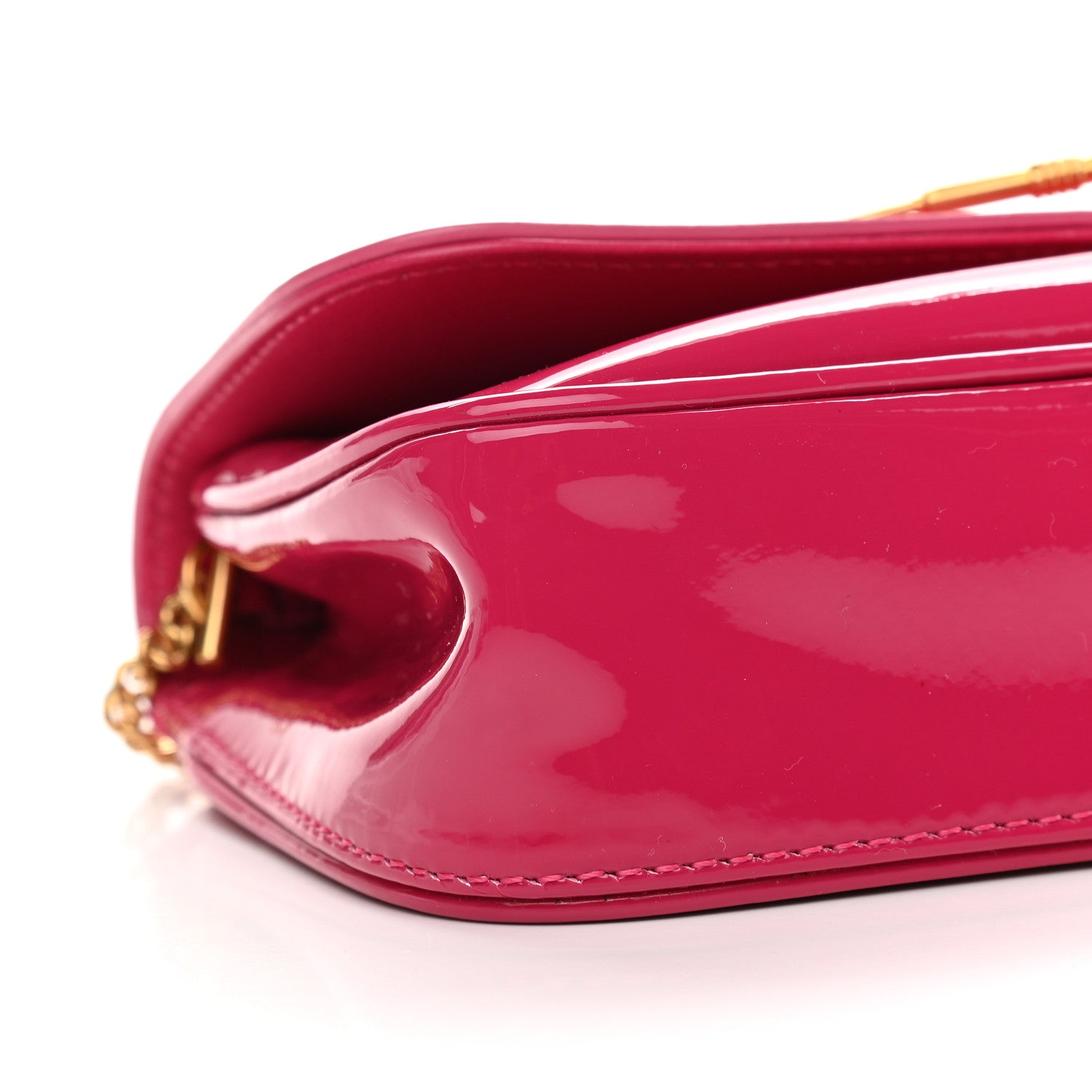 Versace Patent Medusa Safety Pin Embellished Shoulder Bag Pink 7 of 10