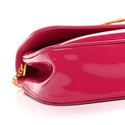 Versace Patent Medusa Safety Pin Embellished Shoulder Bag Pink 7 of 10