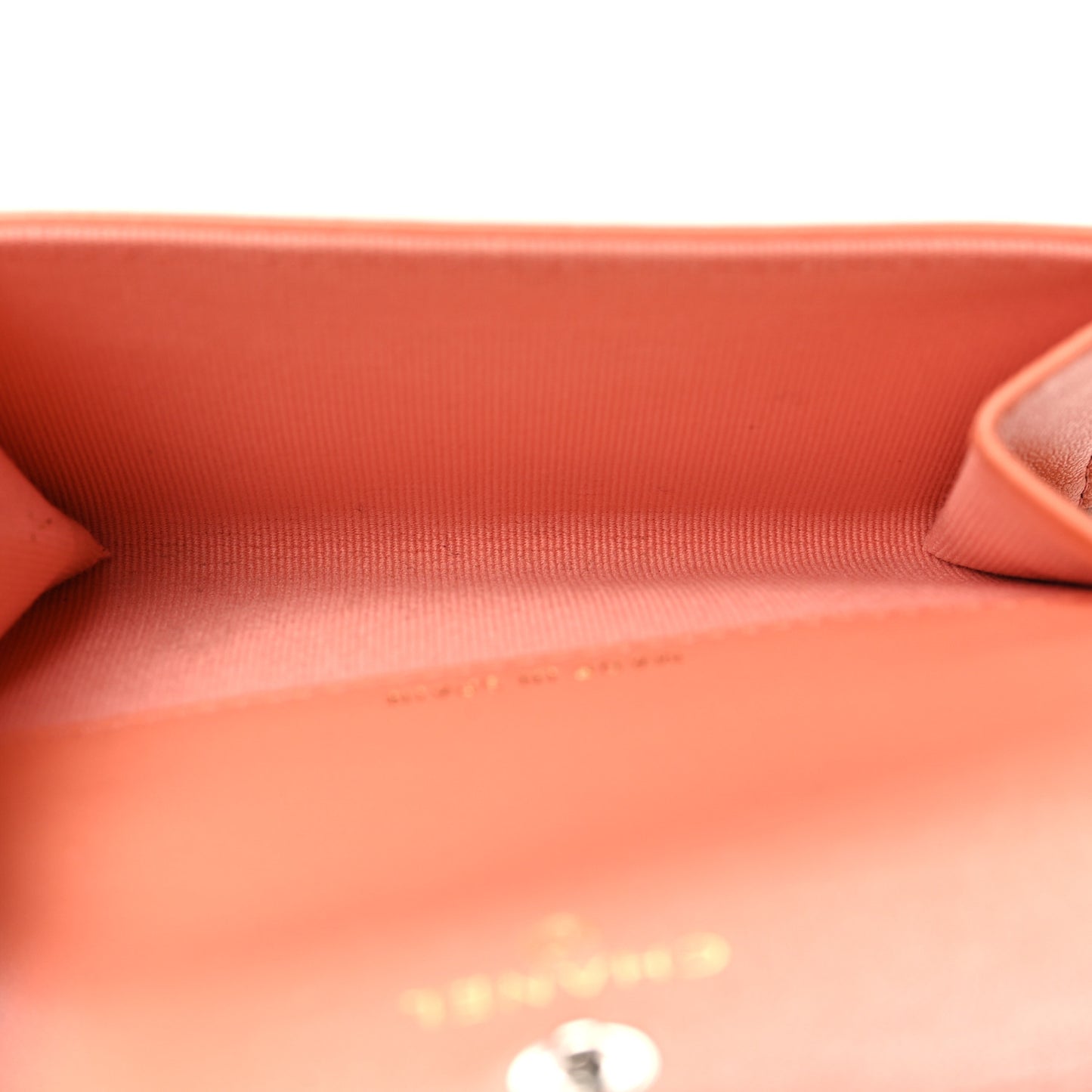 Lambskin Quilted Chanel 19 Flap Card Holder Light Orange