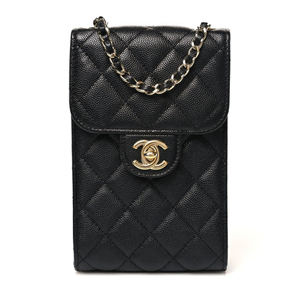 Chanel Caviar Quilted Classic Phone Holder Black 1 of 13