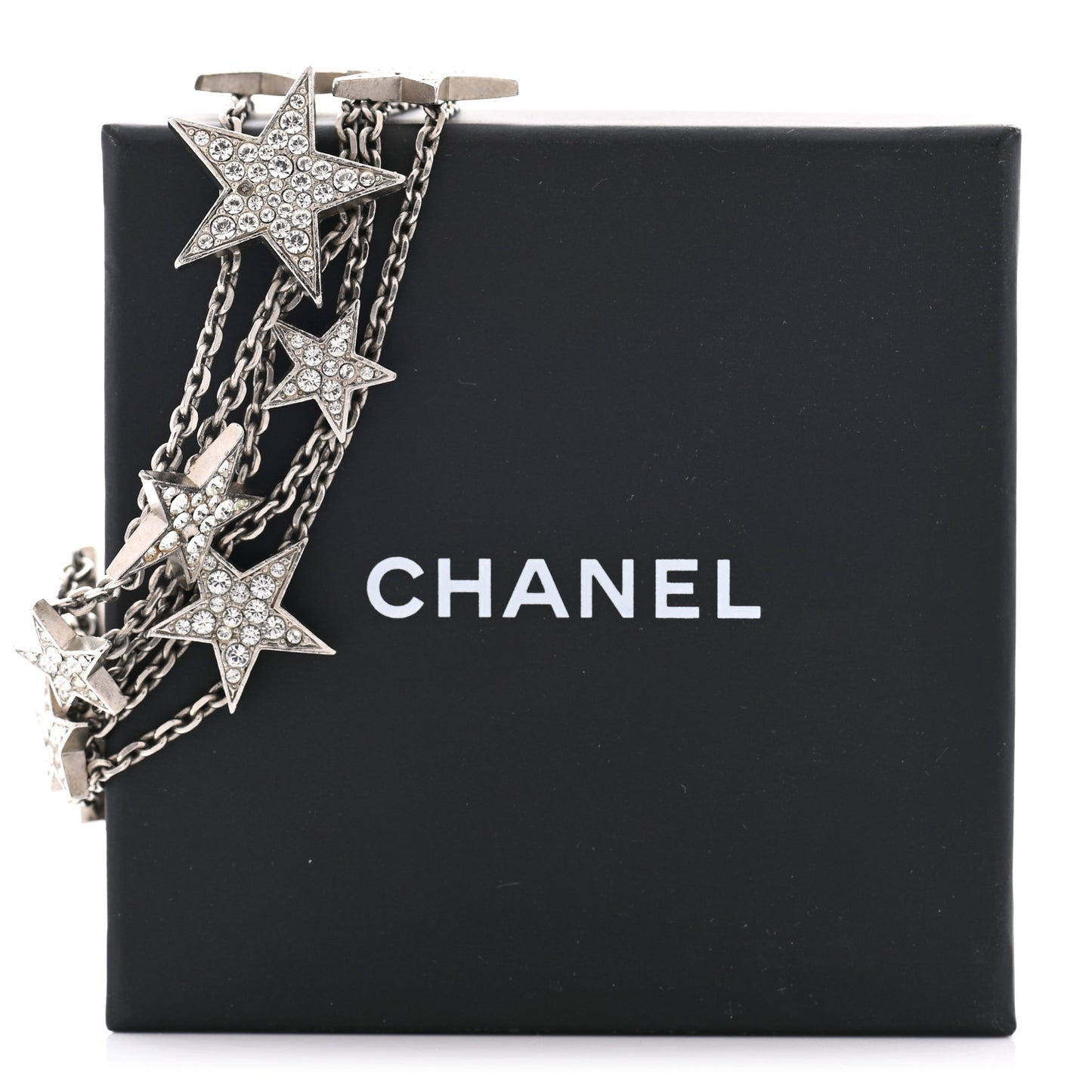 Crystal Star CC Multi Strand Bracelet Silver