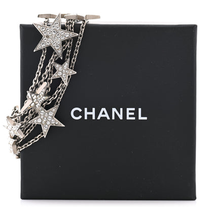 Chanel Crystal Star CC Multi Strand Bracelet Silver 8 of 8