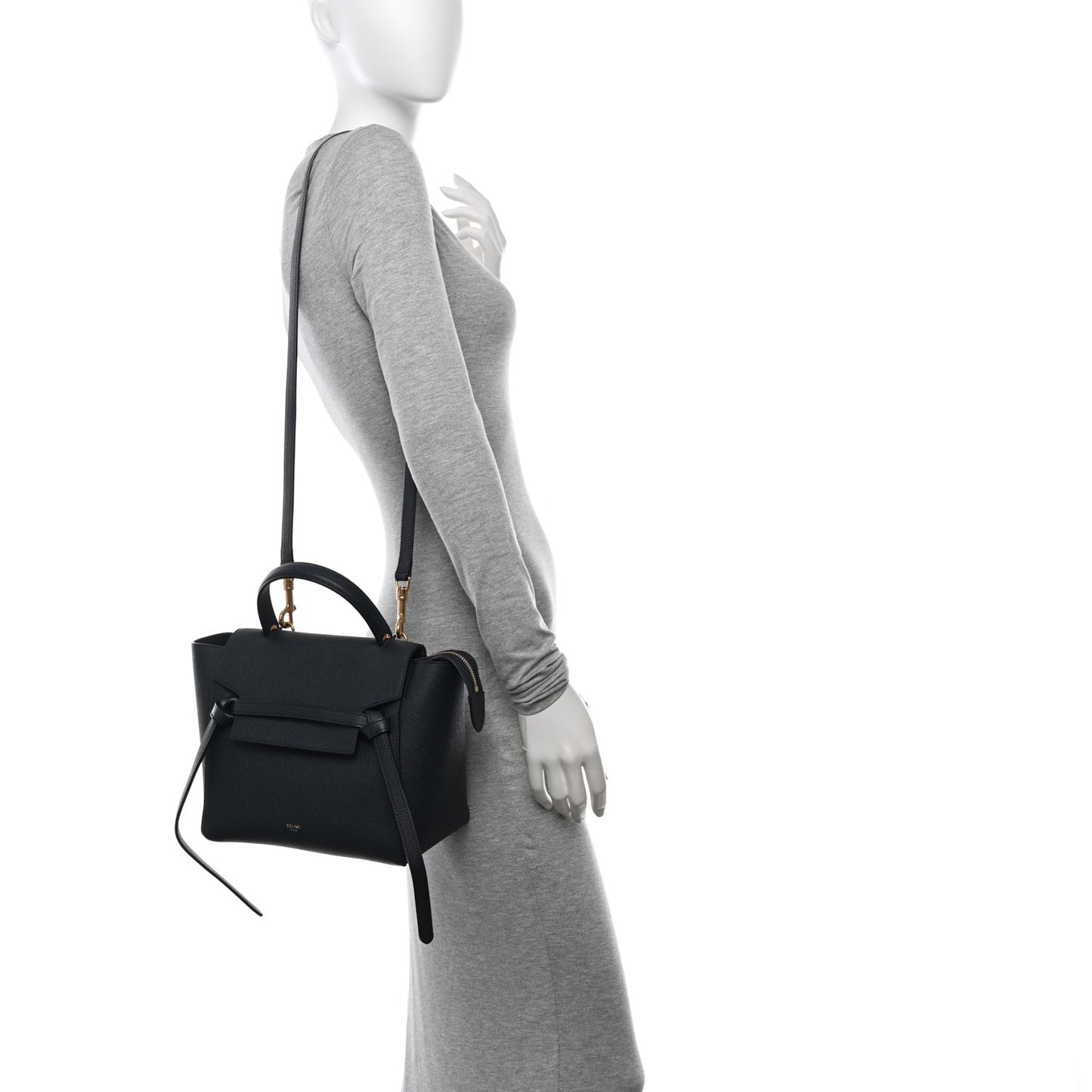 Grained Calfskin Micro Belt Bag Navy Blue