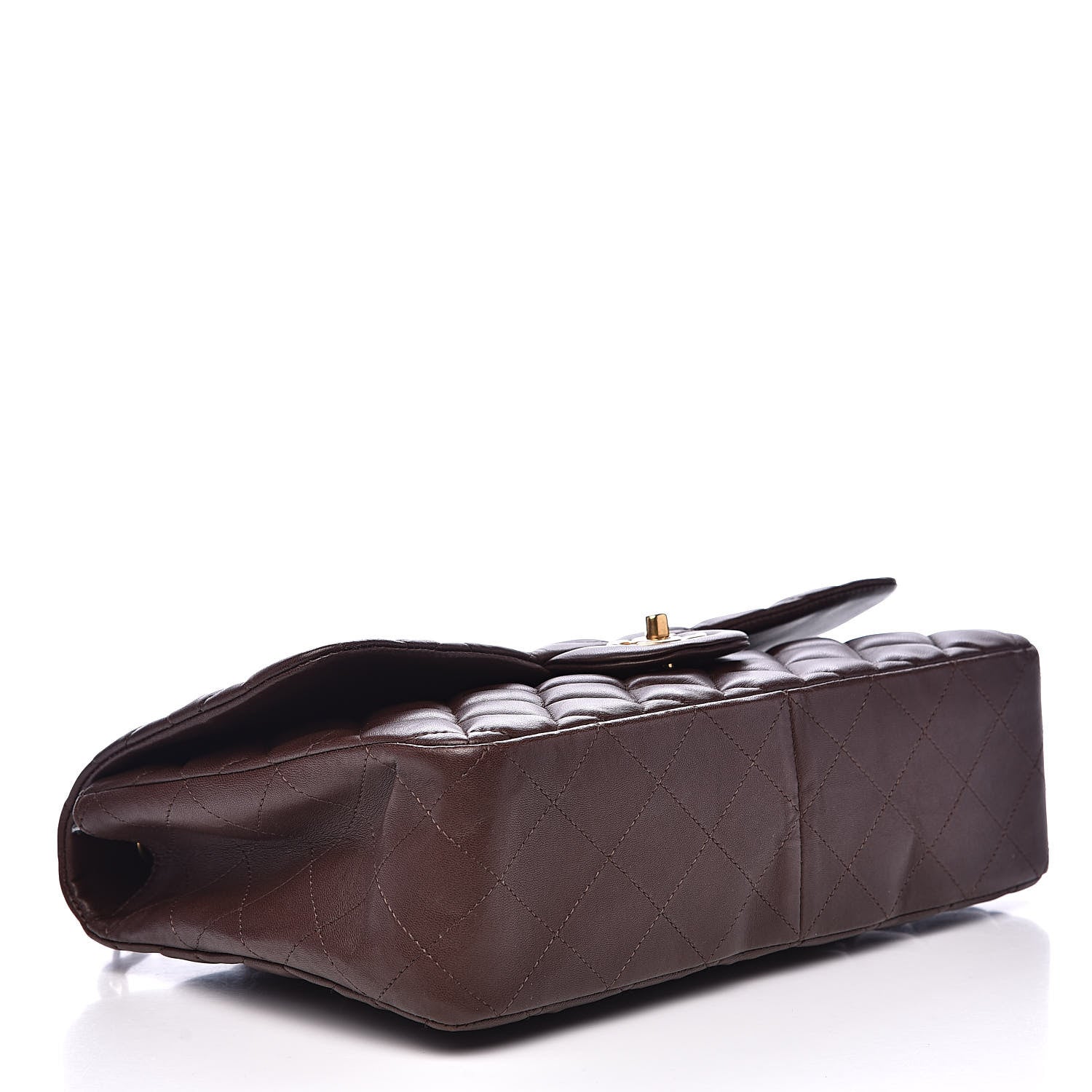 Chanel Lambskin Quilted Jumbo Single Flap Dark Brown 4 of 13