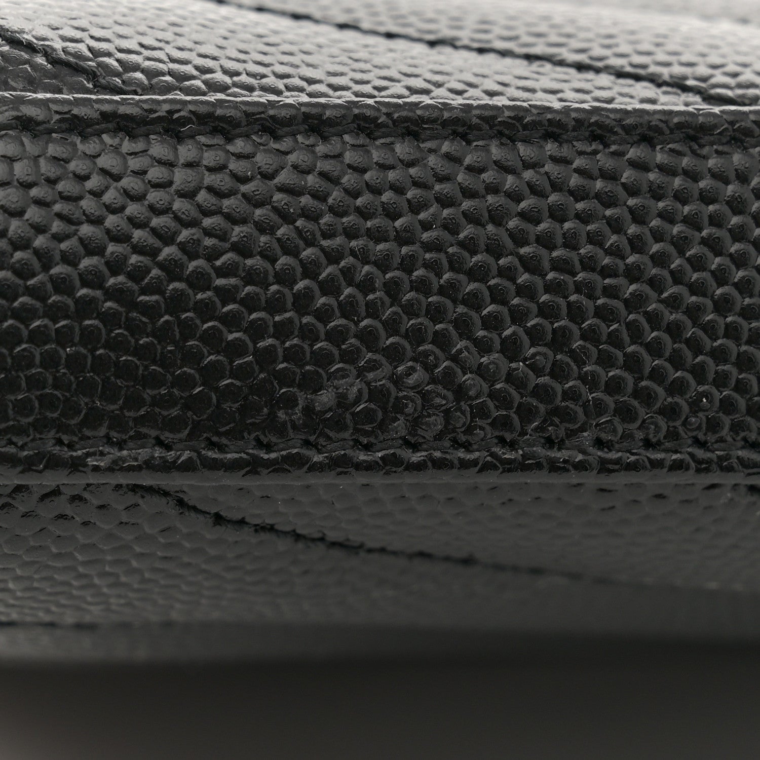 Saint Laurent Grain De Poudre Matelasse Chevron Monogram Chain Wallet Black 11 of 13
