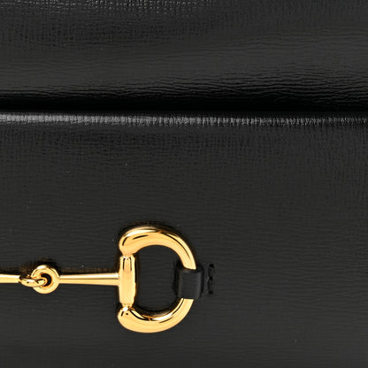 Gucci Textured Calfskin Small Horsebit 1955 Shoulder Bag Black 8 of 10