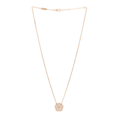 Van Cleef & Arpels 18K Rose Gold Mother Of Pearl Lucky Spring Plum Blossom Necklace 3 of 6