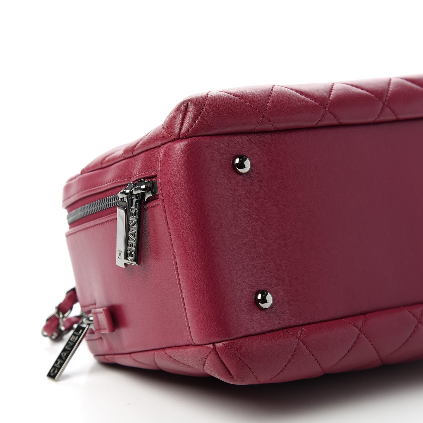 Lambskin Quilted Medium Trendy CC Bowling Bag Dark Pink