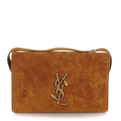 Saint Laurent Suede Small Dylan Snake Monogram Satchel Light Ochre 1 of 7