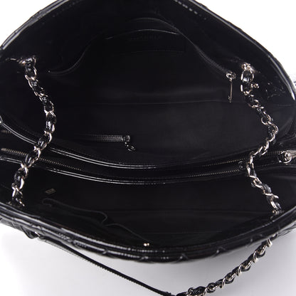 Chanel Patent Quilted Maxi Just Mademoiselle Bowling Bag Black 5 of 10