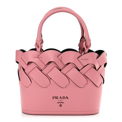 Prada Vitello Intreccio Tote Bag Petalo Black 1 of 11