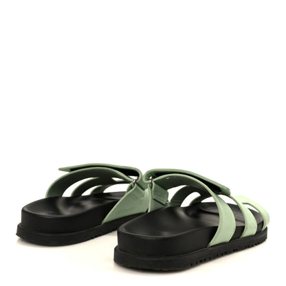 Hermes Epsom Womens Chypre Sandals 35 Vert Jade 5 of 10