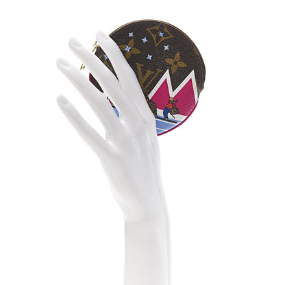 Louis Vuitton Monogram 2018 Christmas Animation Round Coin Purse 2 of 7