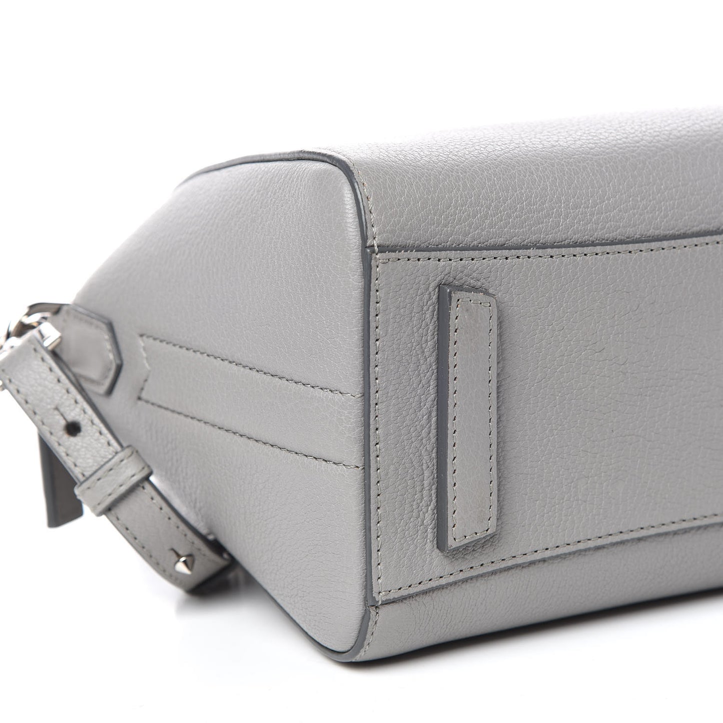 Sugar Goatskin Mini Antigona Pearl Grey