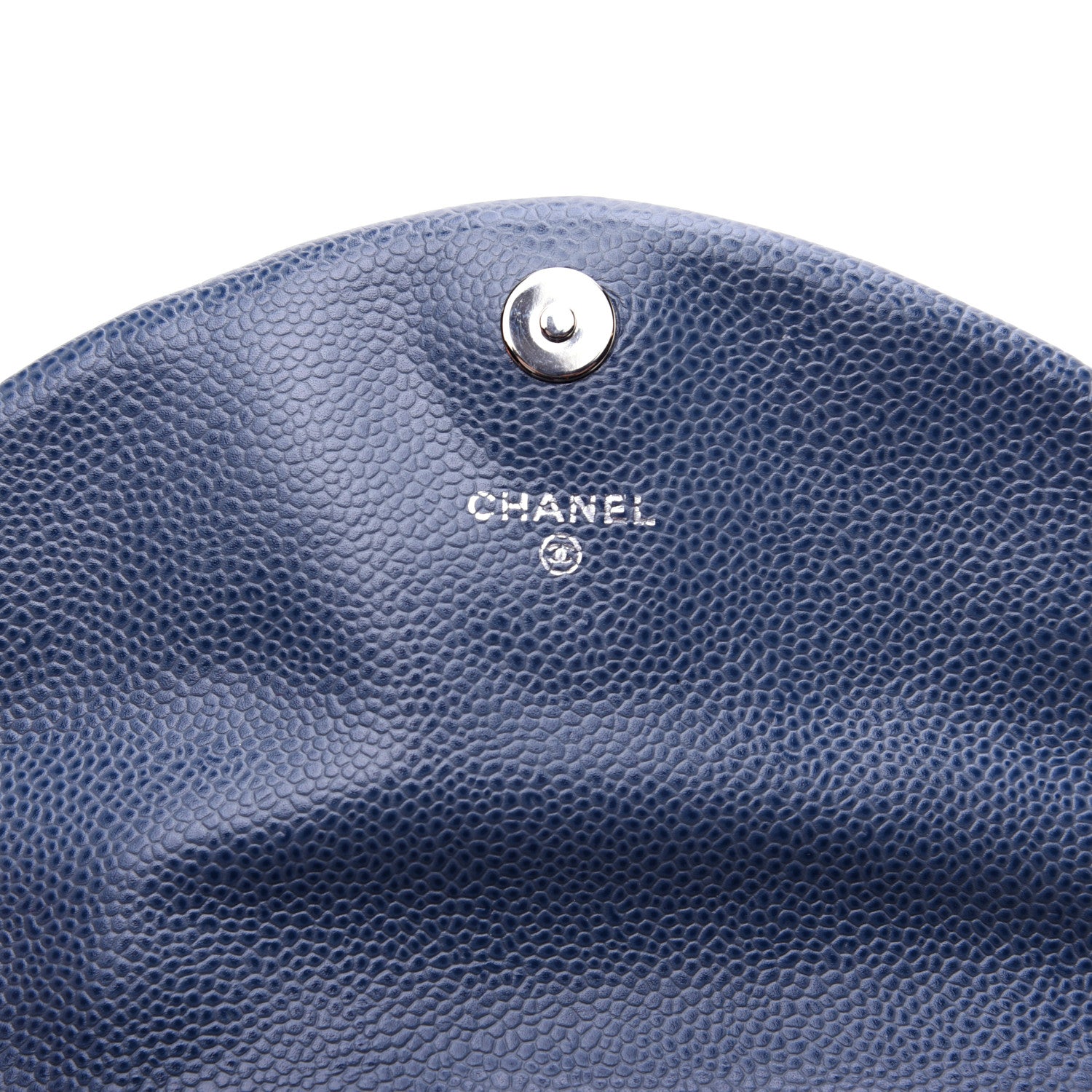Chanel Caviar Half Moon Wallet On Chain WOC Blue 9 of 14