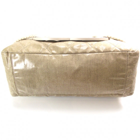 Coated Canvas Large CC Yacht Tote Beige White