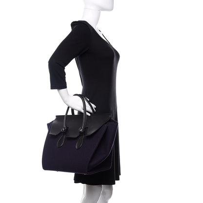 Celine Felt Calfskin Medium Tie Knot Tote Navy 2 of 26