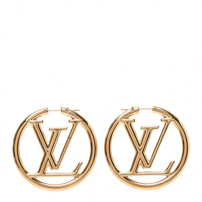 Louis Vuitton Metal Louise Hoop Earrings Gold 1 of 7