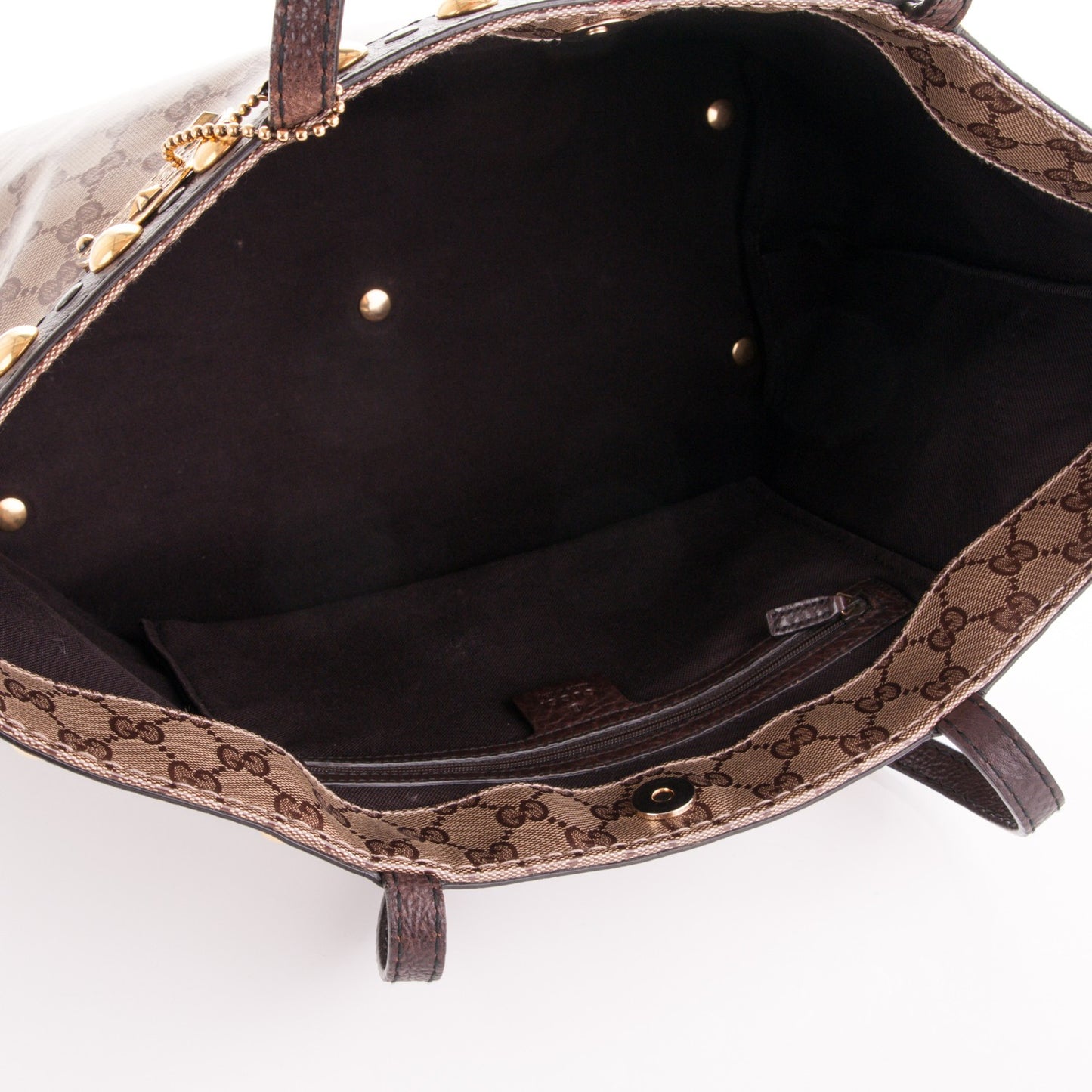 Crystal Monogram Medium Babouska Shopping Tote Dark Brown