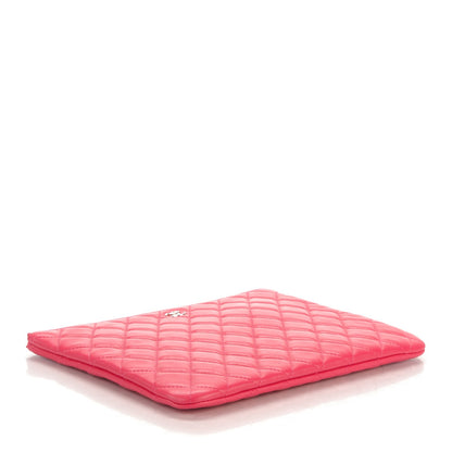 Chanel Lambskin Quilted Medium Pouch Fuchsia 4 of 7