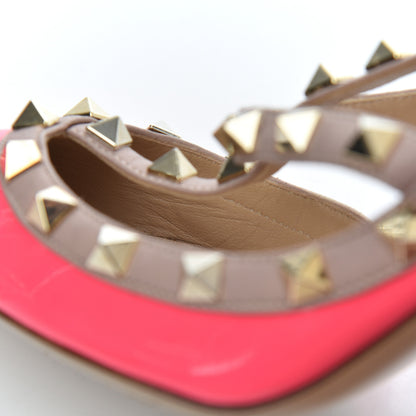 Valentino Garavani Patent Rockstud Ankle Strap Pumps 38.5 Peony Poudre 18 of 21