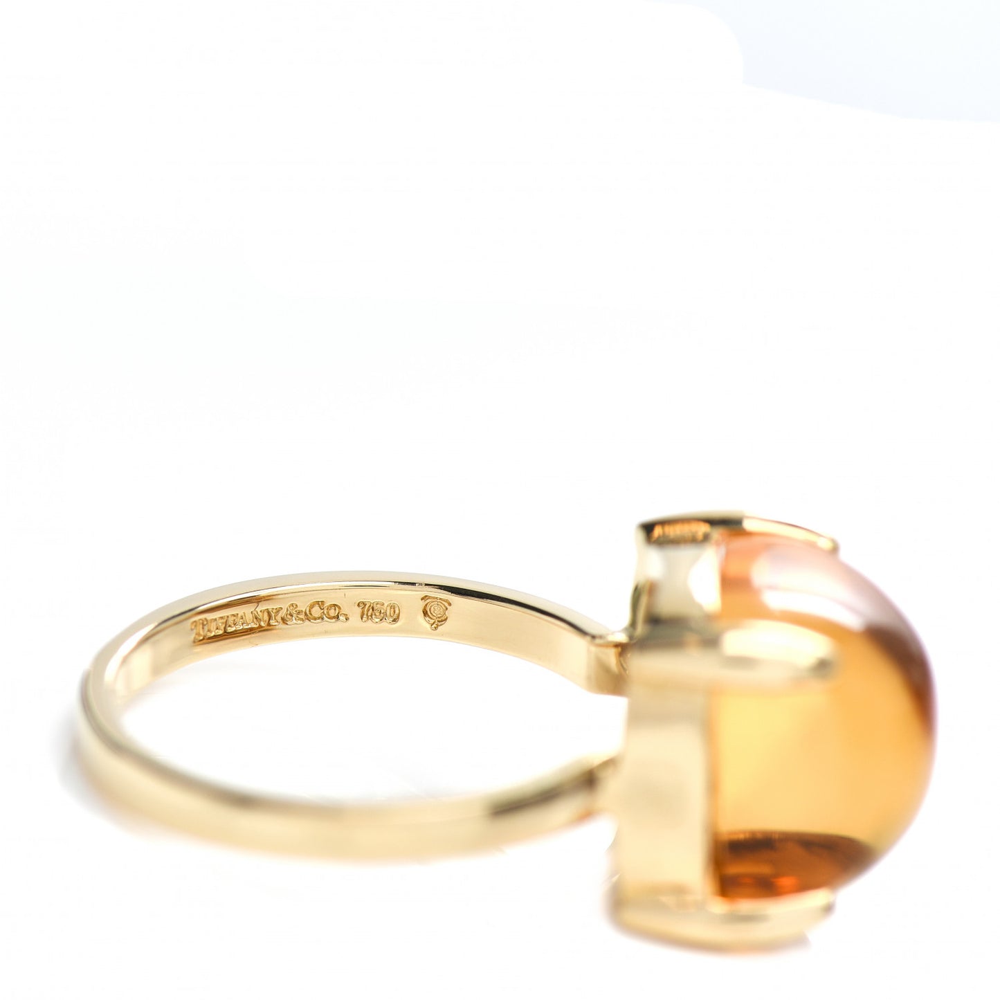 18K Yellow Gold Citrine 12mm Paloma Picasso Sugar Stacks Ring 56 7.5