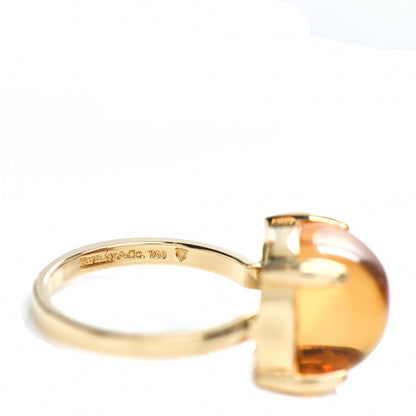 Tiffany 18K Yellow Gold Citrine 12mm Paloma Picasso Sugar Stacks Ring 56 7.5 5 of 5
