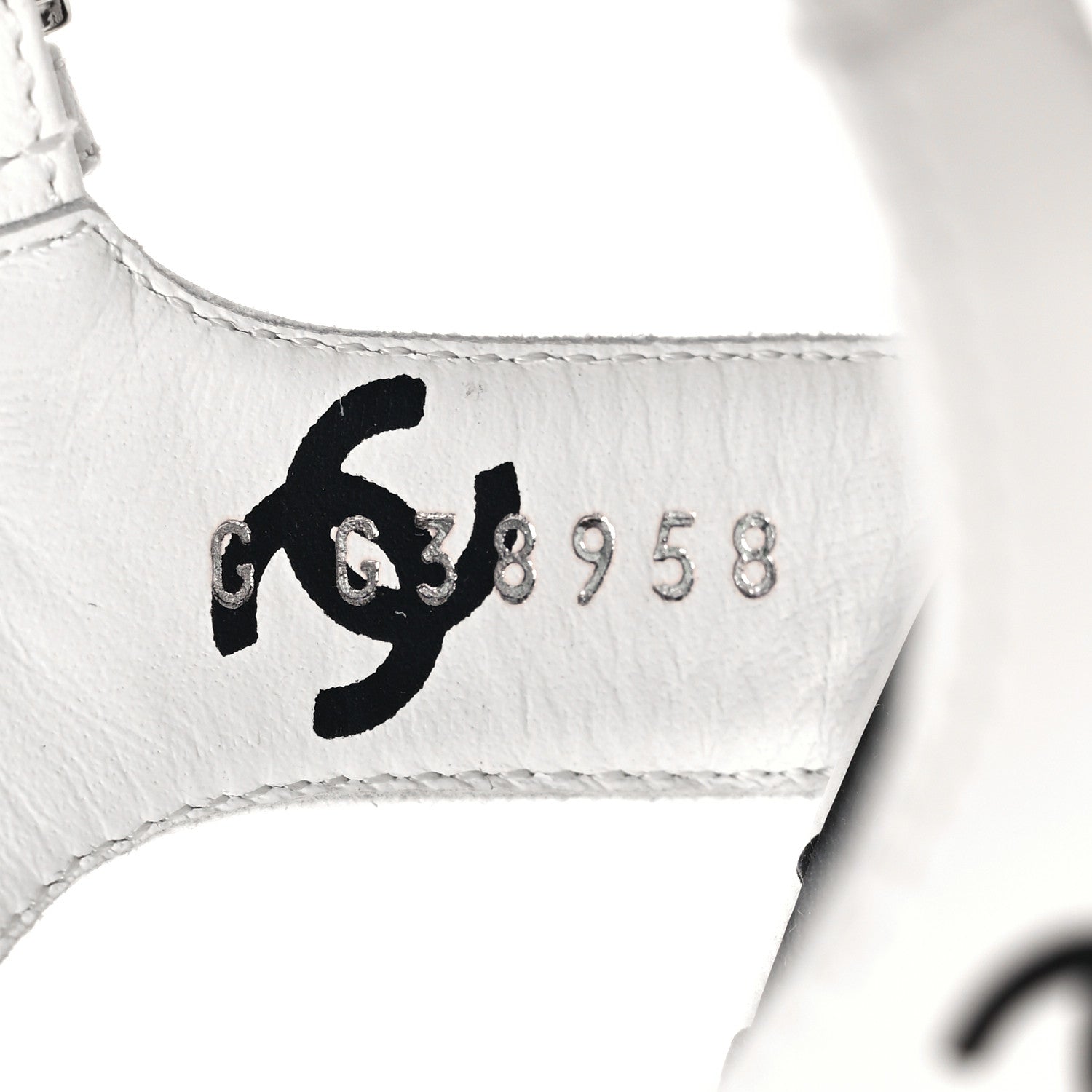 Chanel Printed Lambskin Coco Beach Platform Sandals 40 White Black 8 of 9