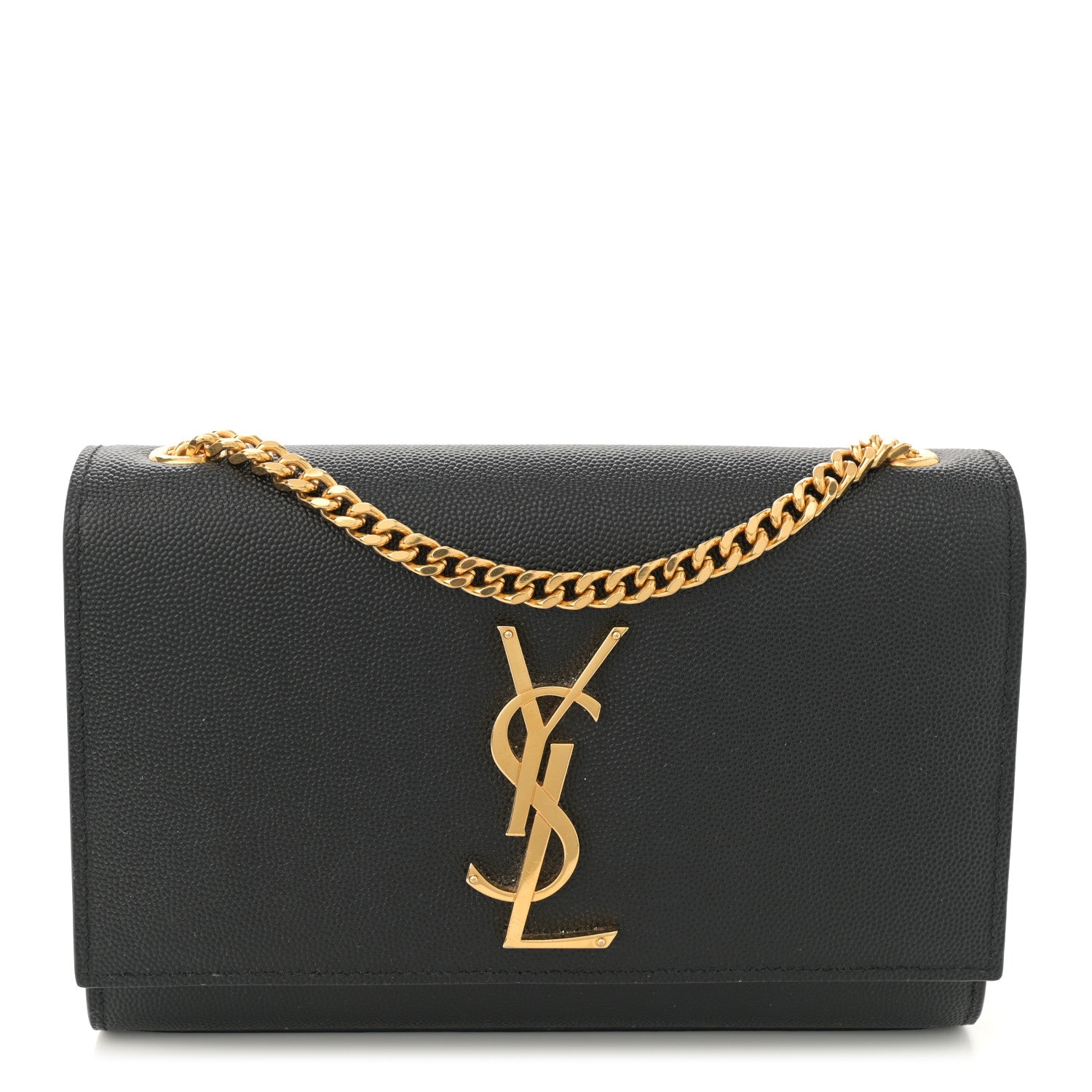 Saint Laurent Grain De Poudre Small Monogram Kate Satchel Black 1 of 11