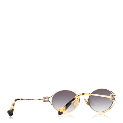 Miu Miu Metal Oval Sunglasses SMU52Y Black Silver 7 of 12