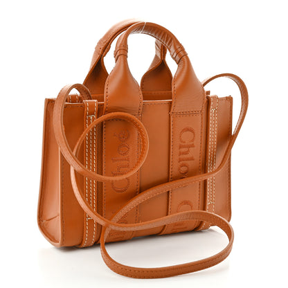 Chloe Calfskin Mini Woody Ribbon Tote Caramel 4 of 17