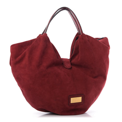 Valentino Garavani Suede Bow Hobo Dark Red 3 of 9
