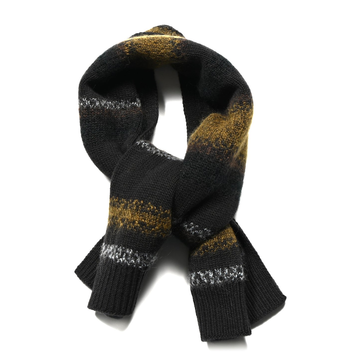 Wool Cashmere Mohair Rayures Fondues Muffler Multicolor