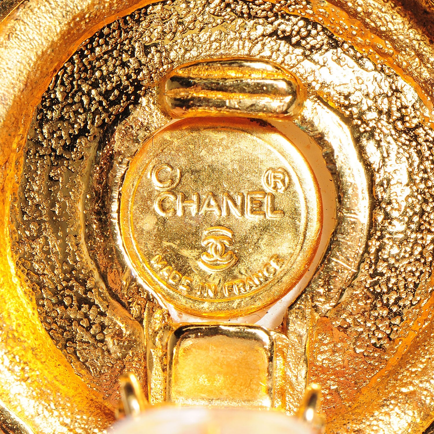 Chanel Faux Pearl Clip On Earrings Gold 4 of 4